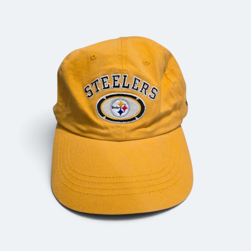 Vintage Pittsburgh Steelers Hat NFL Pro Line Logo Athletic Yellow Adjustable Cap
